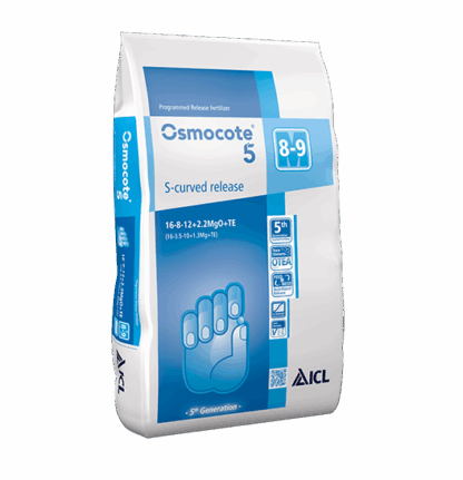 Удобрение Osmocote 5 S-curved release 8-9 мес.16-8-12+2.2MgO+МЭ (Осмокот 5 Поколение)