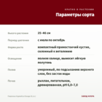 Георгины Hypnotica Orange (0,1л.) — параметры сорта