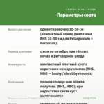 Пеларгония зональная ОЧ-Madpearl White (0,1л) — параметры сорта
