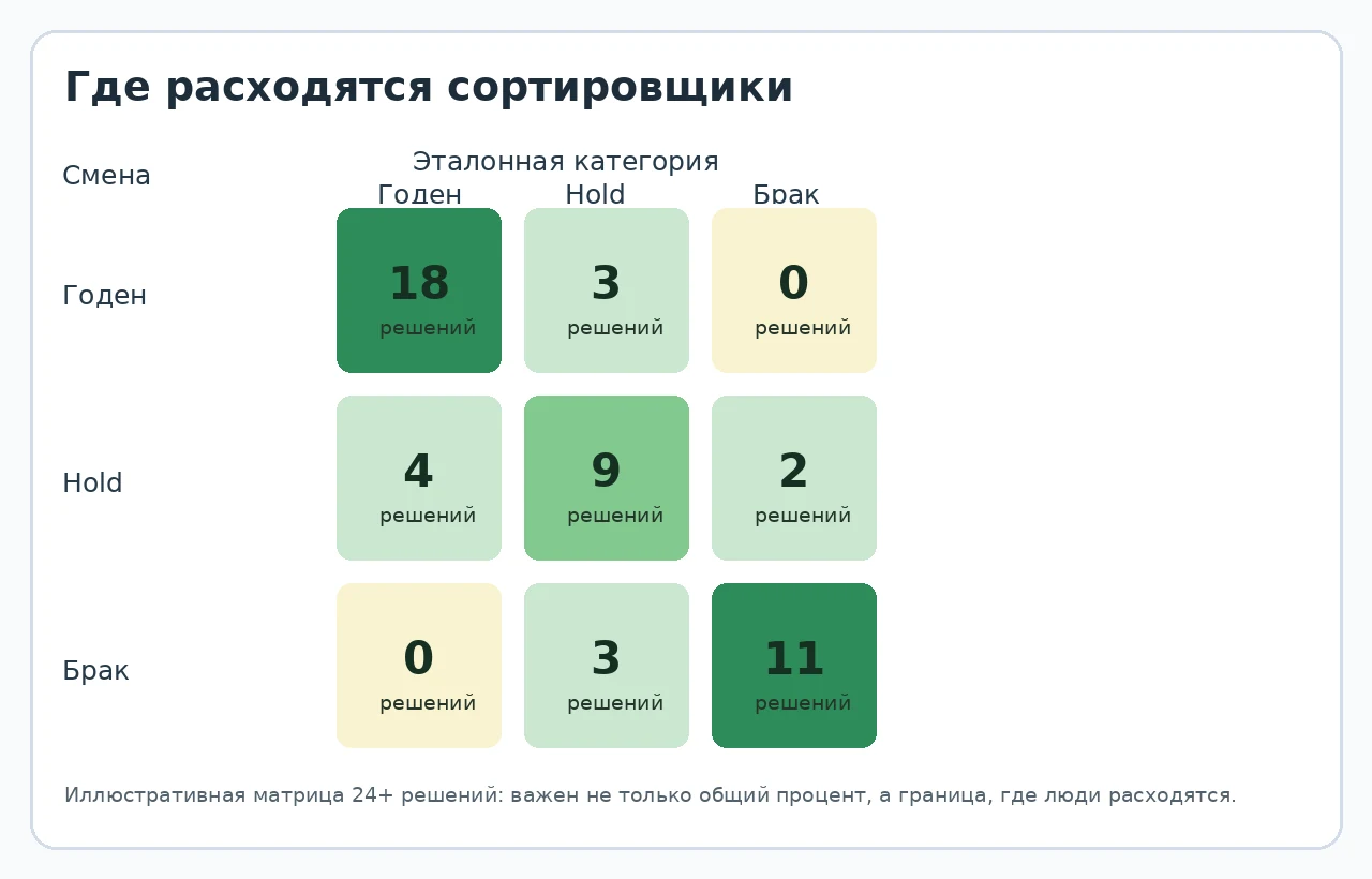 тепловая карта расхождений сортировщиков по категориям растений