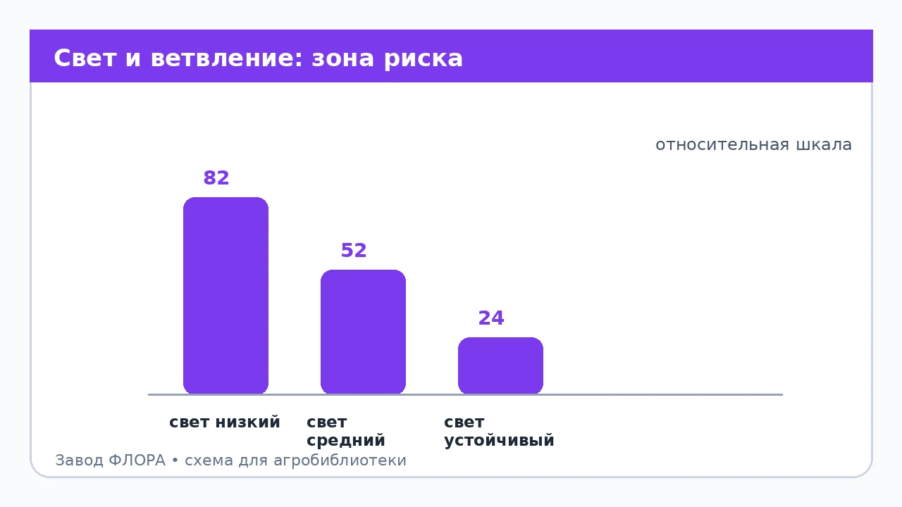 Свет и ветвление: зона риска