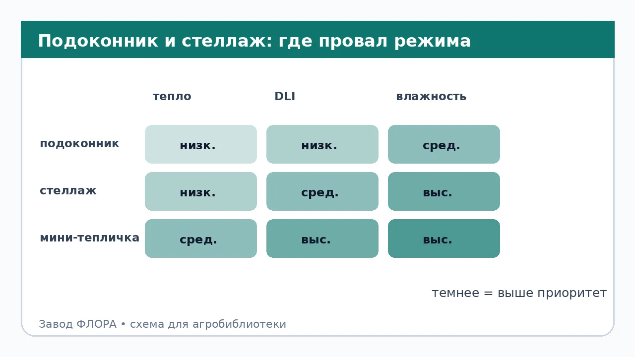 Подоконник и стеллаж: где провал режима
