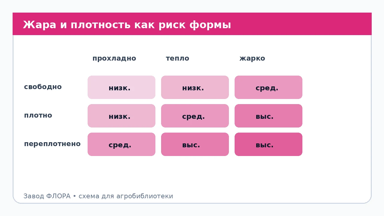 Жара и плотность как риск формы