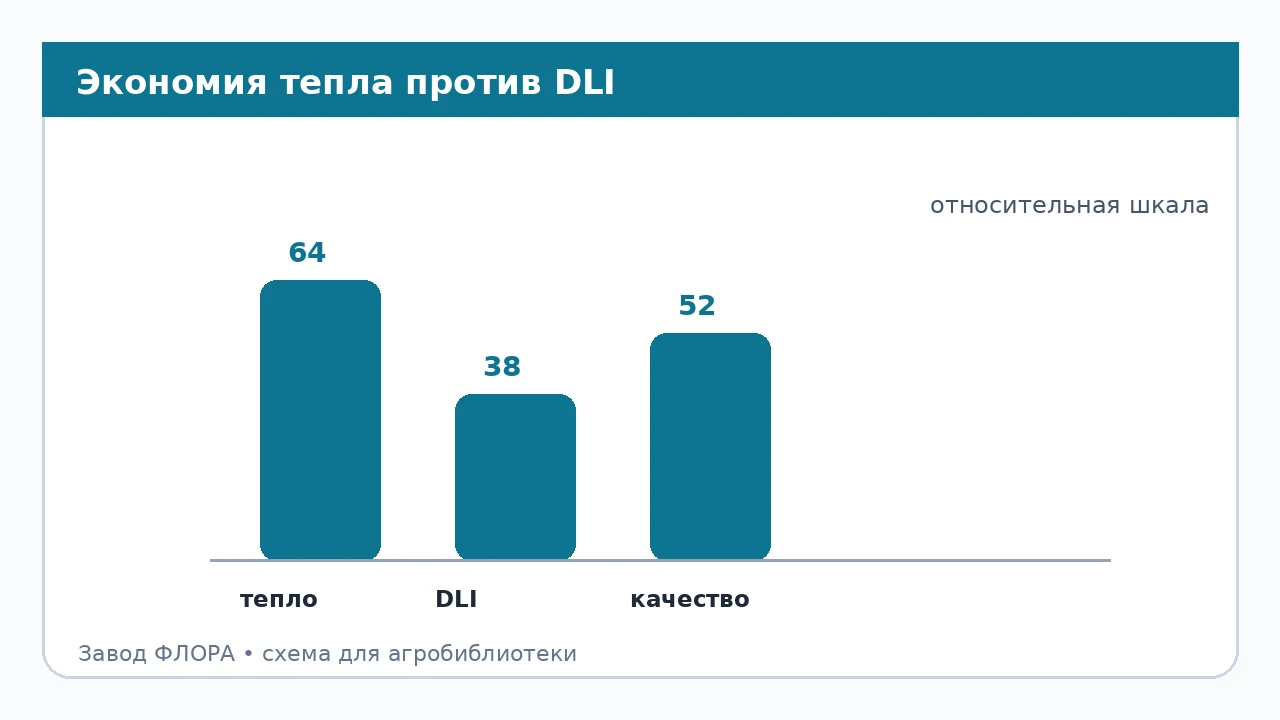 Экономия тепла против DLI